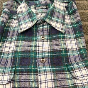 Lands' End Blue and Green Plaid Shirt